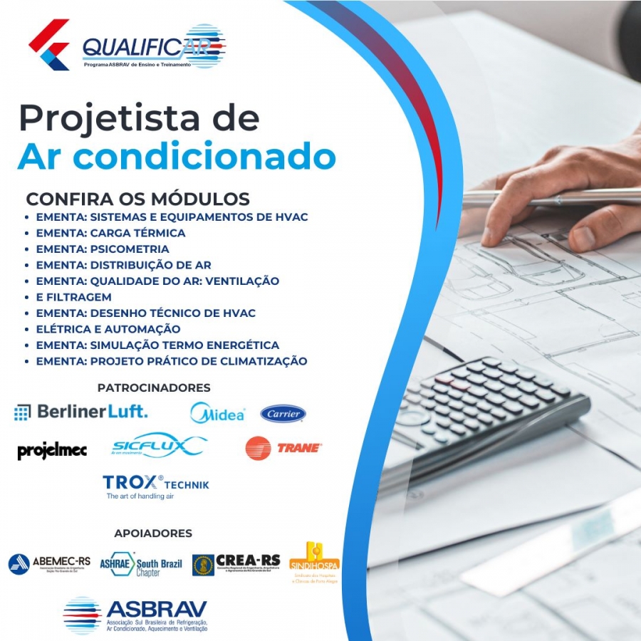 Curso da ASBRAV para Projetista de Ar Condicionado está com inscrições abertas Curso da ASBRAV para Projetista de Ar Condicionado está com inscrições abertas