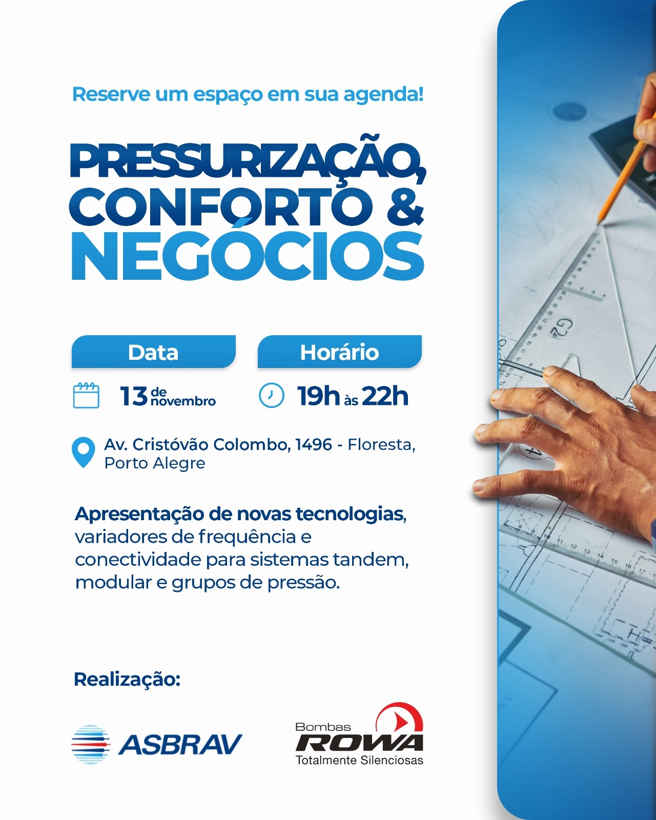 Pressurização, Conforto & Negócios Pressurização, Conforto & Negócios